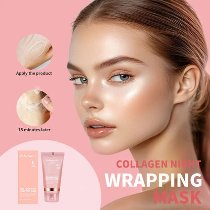Collagen Jelly Cream Hydrolyzed Collagen Overnight Facial Mask Wrapping Peel-Off Mask Hydrating Firming Moisturizing SkinCare