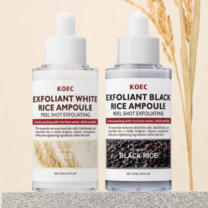 30ml Korean White And Black Rice Exfoliating Hydrating Essence Brightening Remove Dead Skin Blackhead Soften Serum Skin Care