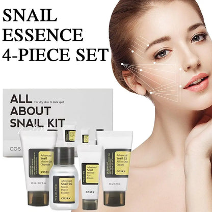 Advanced Snail 96 Mucin Skincare Set Travel Outfit Snail Essence/Cream/Cleanser/Eye Cream Korean Cosmetic Travel SkinCare Set 4p