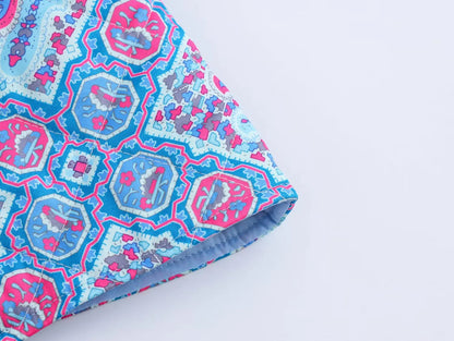 2025 New Women's Clothing: European and American Style Fashionable Casual Simple Versatile Early Autumn Printed Cotton Coat