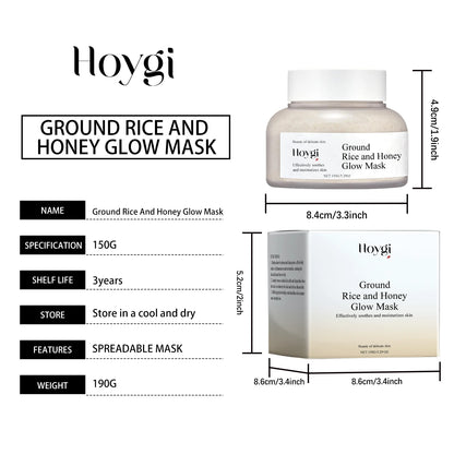 Rice & Honey Face Mask Moisturizing Fade Dark Spot Hydrating Repair Brightening Shrink Pore Hydrating Mask Glowing Skin Care