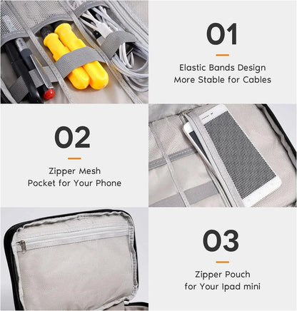 Cable Storage Bag Waterproof Digital Electronic Organizer USB Data Line Charger