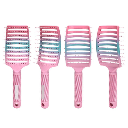Barber Hair Brush Scalp Massage Comb Women Nylon Pig Sideburns Wet Curly Hair Brush Hairy Big Bend CombStyling Tools ﻿ ﻿
