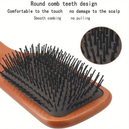 1pc Wooden Airbag Massage Comb Scalp Care Female Curly Hair Household High-grade Anti-static Hair Bamboo Hair Brush Salon