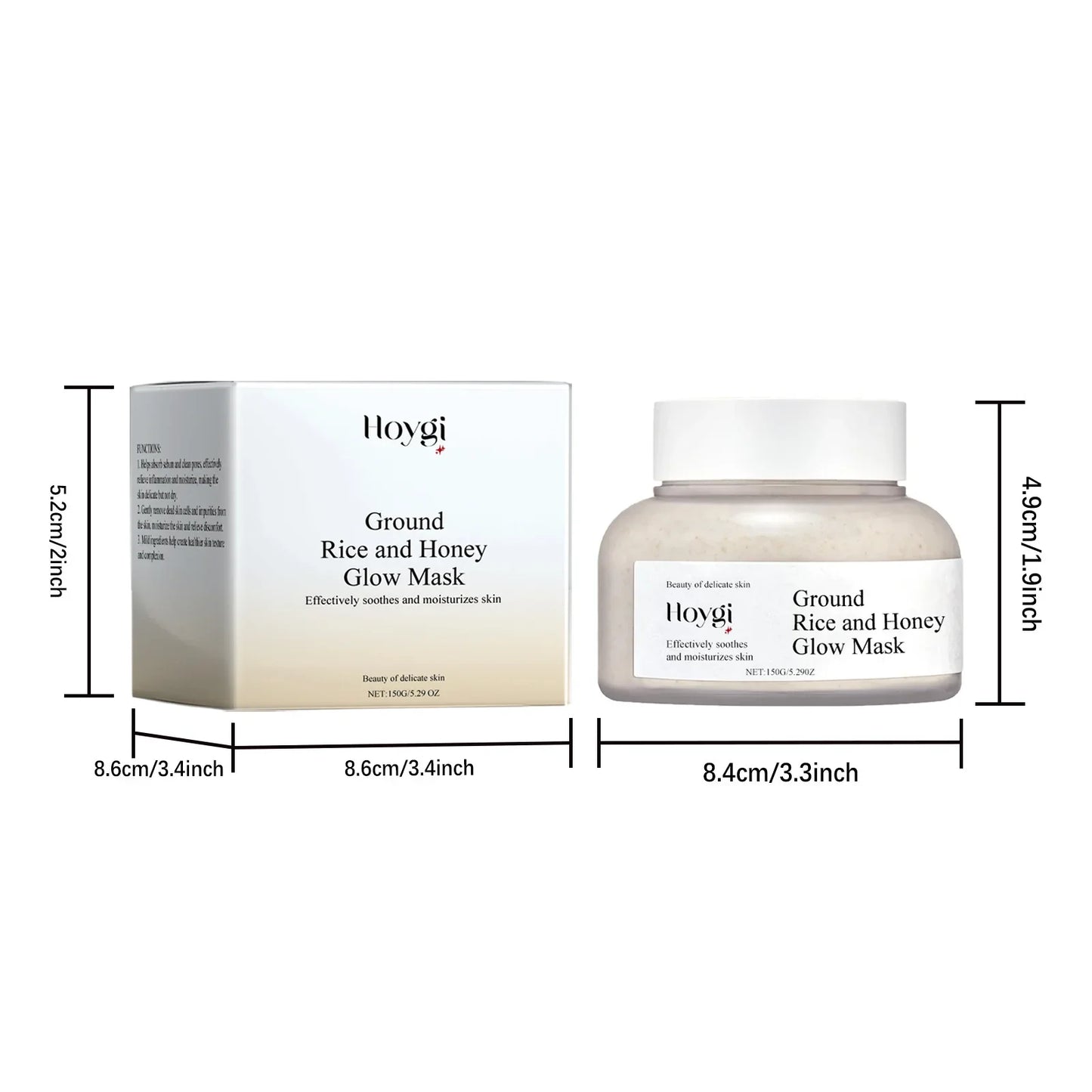 Rice & Honey Face Mask Moisturizing Fade Dark Spot Hydrating Repair Brightening Shrink Pore Hydrating Mask Glowing Skin Care