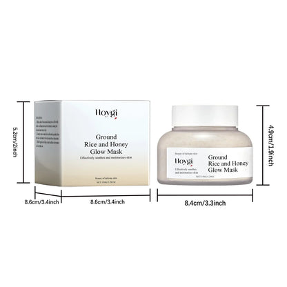 Rice & Honey Face Mask Moisturizing Fade Dark Spot Hydrating Repair Brightening Shrink Pore Hydrating Mask Glowing Skin Care