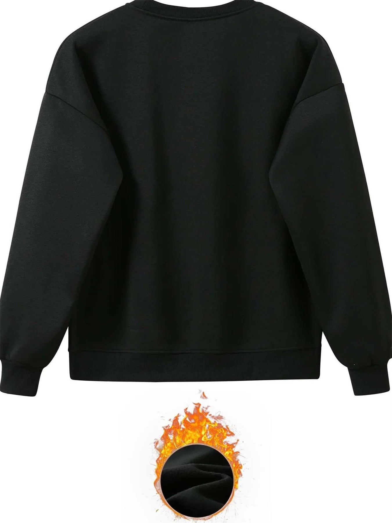 Women's autumn and winter hip-hop casual street cross graphic printed round neck sports shirt+sports pants set warm clothing