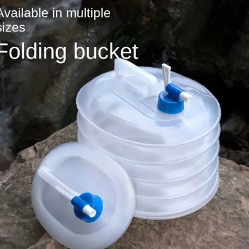 1 Outdoor Folding Bucket Car Kettle Car Shrink Portable Water Storage Tank Water Bag With Faucet Household Water Storage Bucket