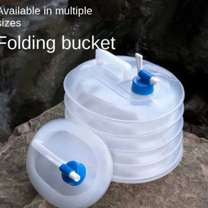 1 Outdoor Folding Bucket Car Kettle Car Shrink Portable Water Storage Tank Water Bag With Faucet Household Water Storage Bucket