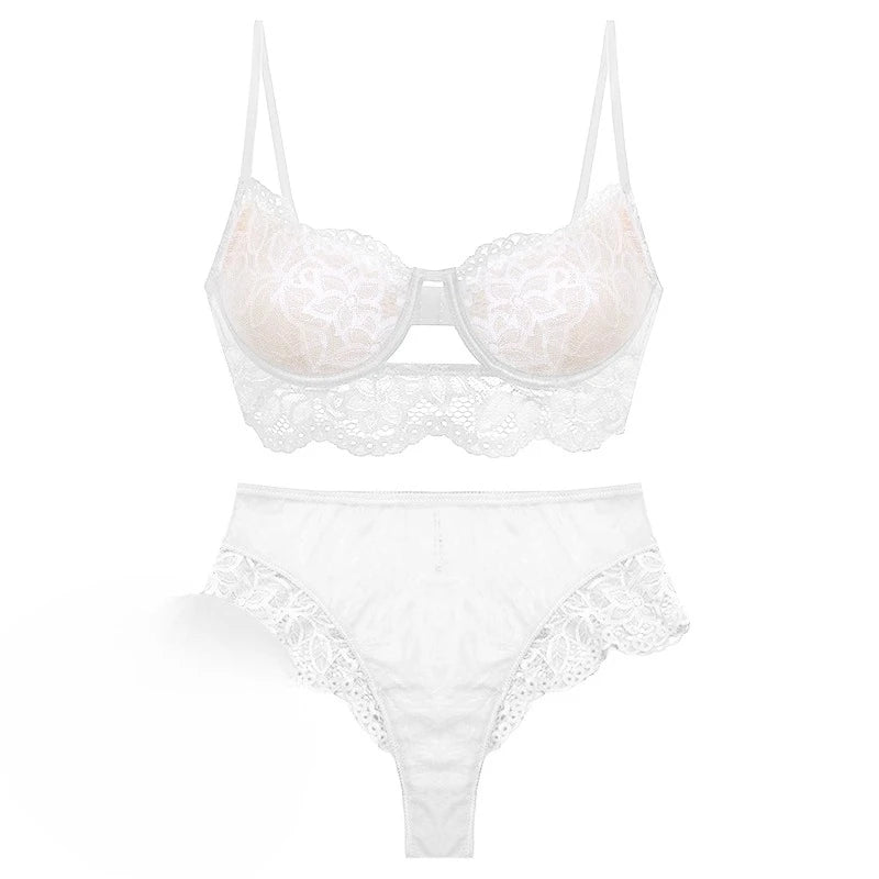 French Lace Bra Set with Soft Underwire Push Up for Small Bust Lightweight Comfort Anti Sagging Lingerie AU Sizes MOYISU-Sexy AB