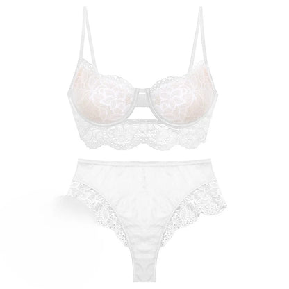 French Lace Bra Set with Soft Underwire Push Up for Small Bust Lightweight Comfort Anti Sagging Lingerie AU Sizes MOYISU-Sexy AB