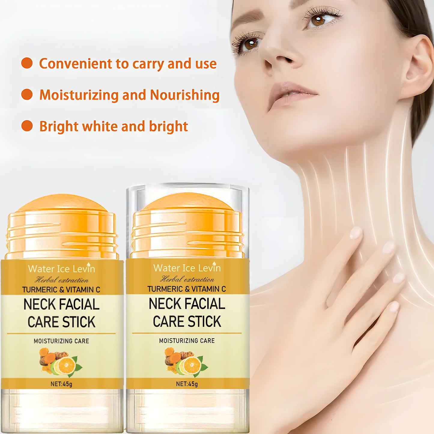 Turmeric&Vitamin C Neck Facia  Care Wrinkle Lines Lifting Whitening Tighten Double Chin Anti-age Rejuvenation Skin Care Product