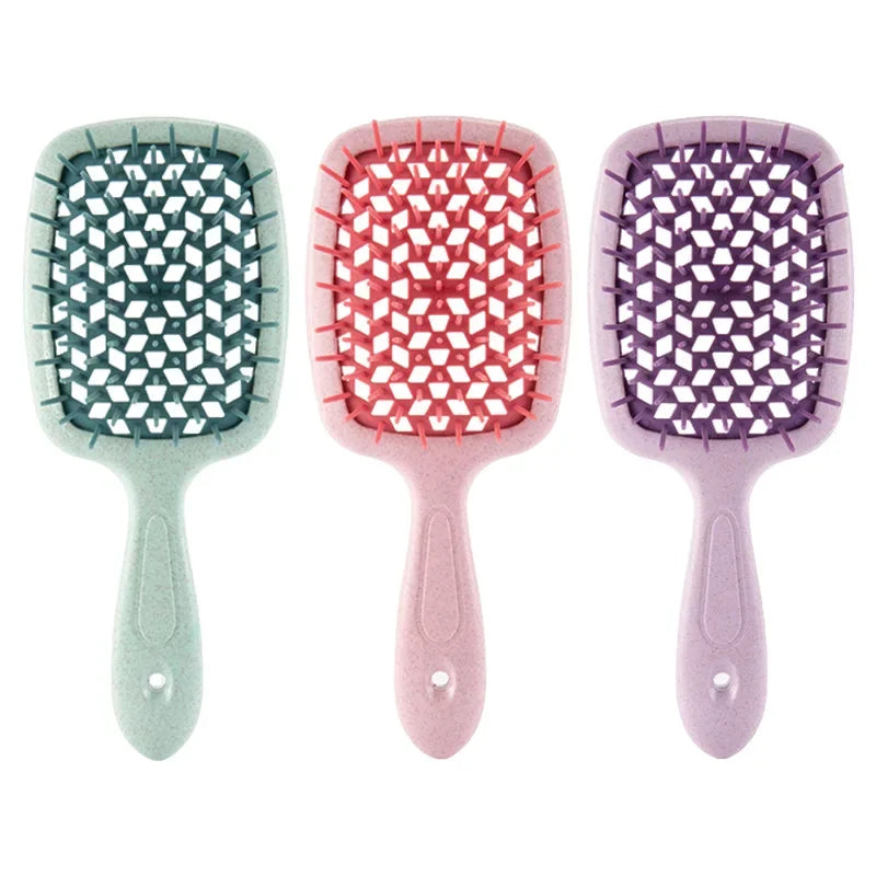 1pc Wide Teeth Air Cushion Combs Salon Scalp Massage Hair Brush Wheat Straw Environmental Protection Hair Brush DIY Styling Tool
