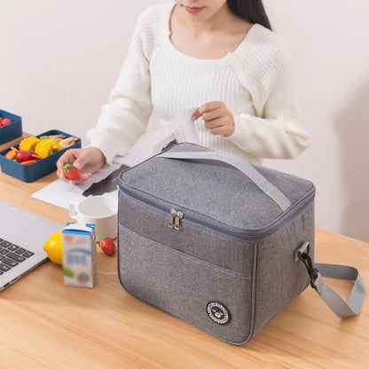 Insulated bag, lunch box, handbag, square insulated bag, aluminum foil thickened bento bag, office worker, student bring food, l