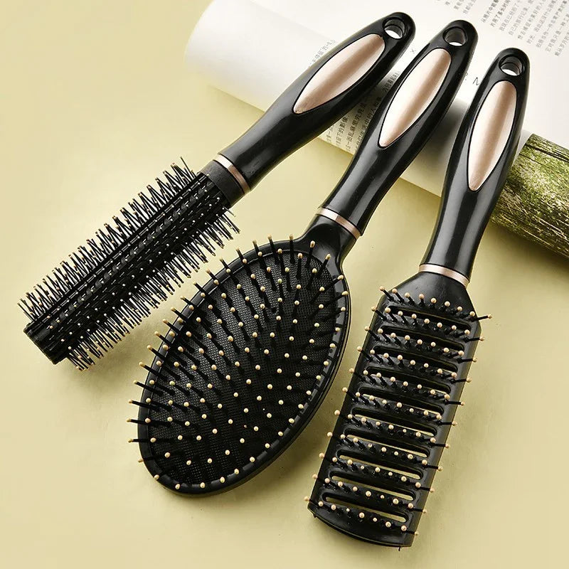 Black Air Bag Anti Static Comb Plastic Massage Anti Static Hair Brush Practical Care SPA Head Massager Household Curly Hair Comb