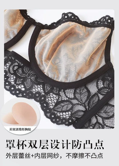 French Lace Bra Set with Soft Underwire Push Up for Small Bust Lightweight Comfort Anti Sagging Lingerie AU Sizes MOYISU-Sexy AB