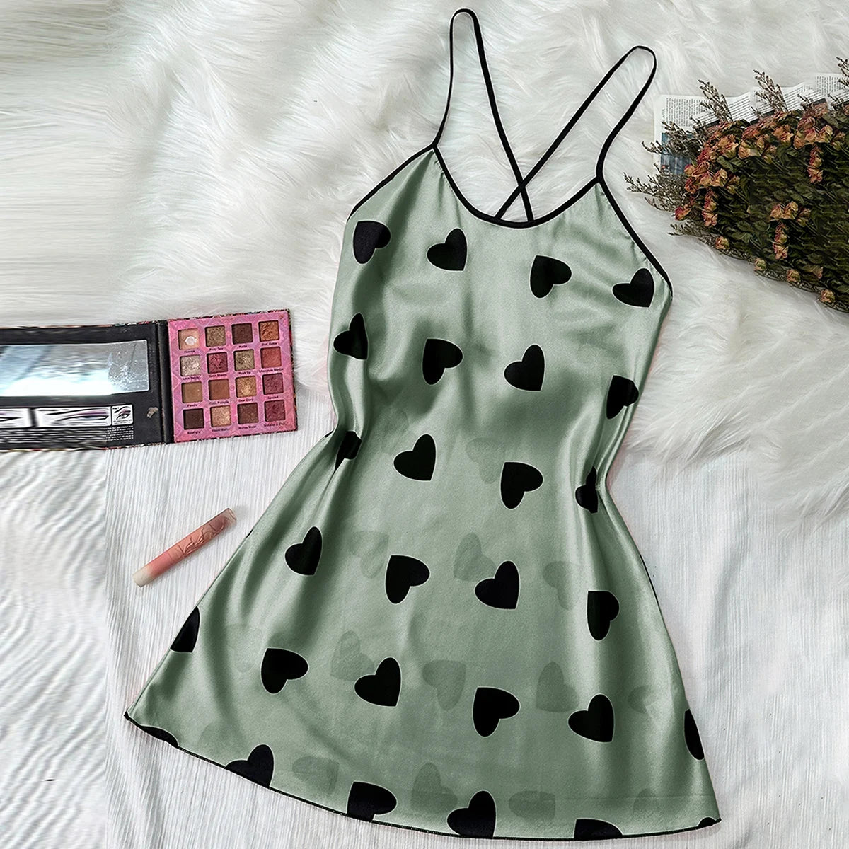 Summer new sexy printed round-neck halter dress for casual and comfortable women's pajamas