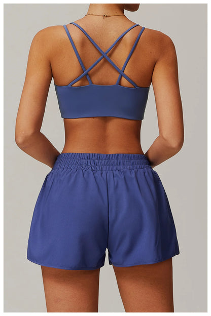 Yoga Shorts for Women Pocket Naked Quick Drying Sports Shorts Fitness Yoga Pants Two Pieces Of Shorts Hip Lifting Running Shorts