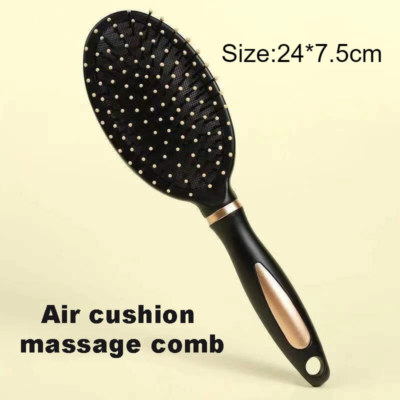 Black Air Bag Anti Static Comb Plastic Massage Anti Static Hair Brush Practical Care SPA Head Massager Household Curly Hair Comb