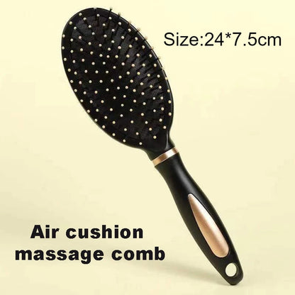 Black Air Bag Anti Static Comb Plastic Massage Anti Static Hair Brush Practical Care SPA Head Massager Household Curly Hair Comb