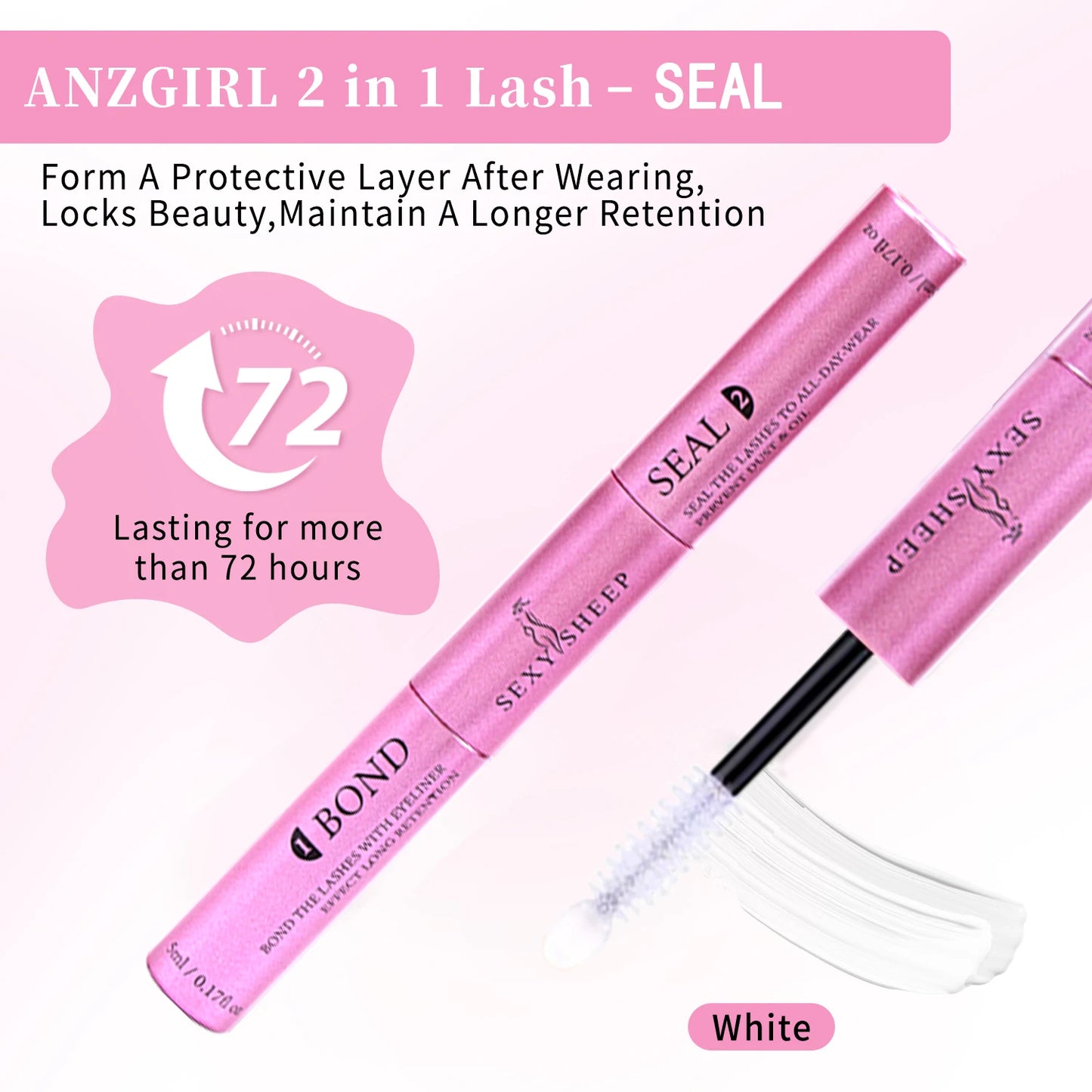 Lash Cluster Bond and Seal Waterproof Glue for Eyelash Clusters 10ml 2-in-1 Super Hold Long-Lasting Home Use Strong Hold