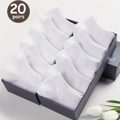 10/20/30/40/50 Pairs Of Breathable Deodorant Men's Low Cut Ankle Socks - Sweat W