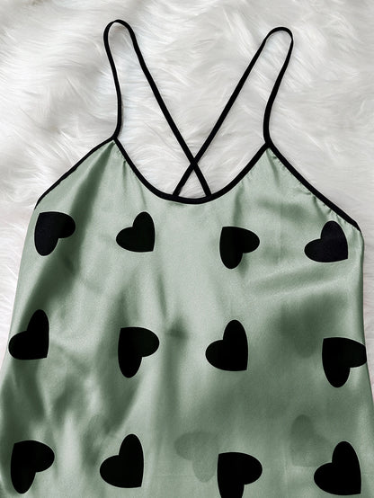 Summer new sexy printed round-neck halter dress for casual and comfortable women's pajamas