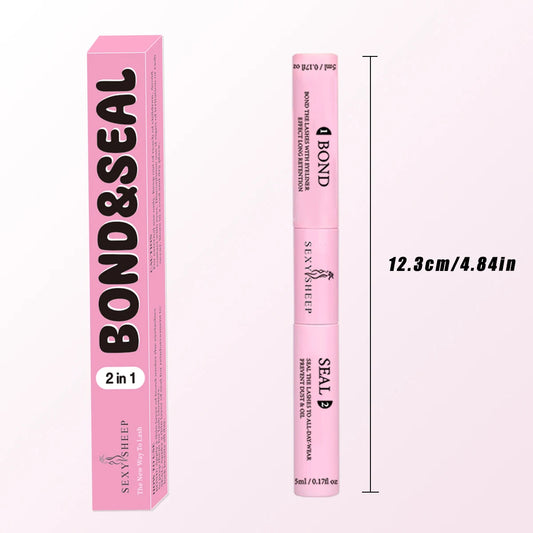 Lash Cluster Glue, Lash Bond and Seal 10ml Bond & Seal Eyelash Glue 2 in 1 for Clusters, Eyelash Adhesive Black Long-Lasting