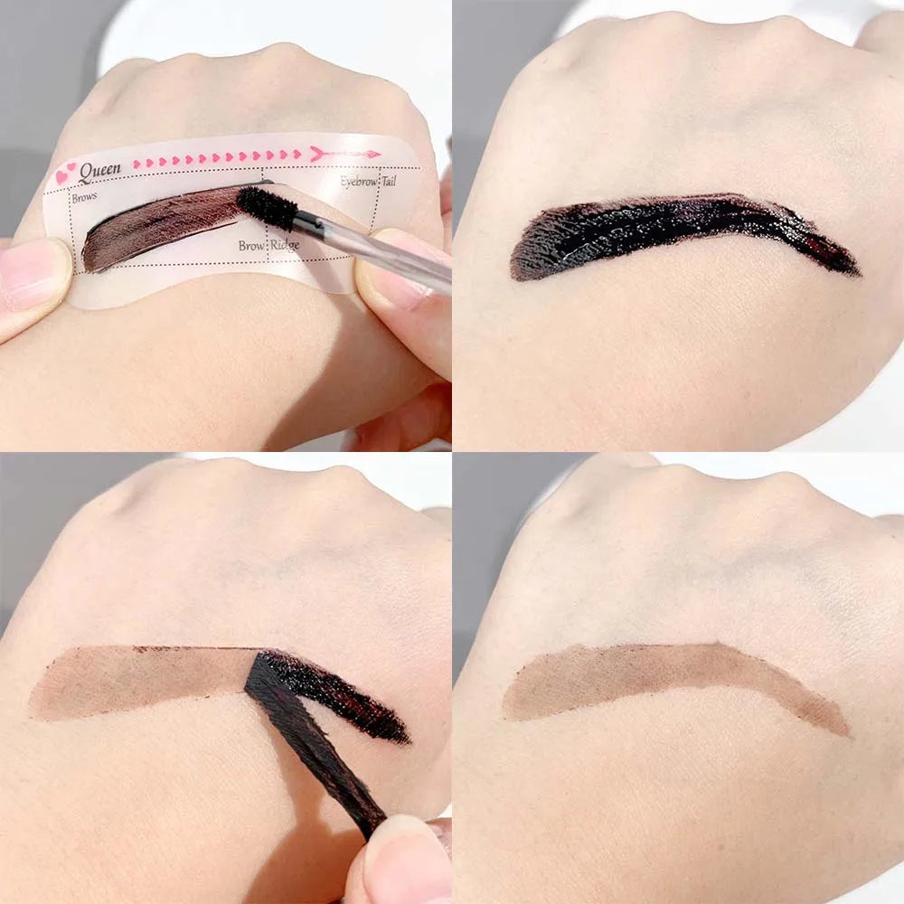Sweatproof Peel Off Dye Eyebrow Cream Set Easy To Use Eyebrow Card Brush Long-lasting Waterproof Non-fading Eye Brow Gel Makeup