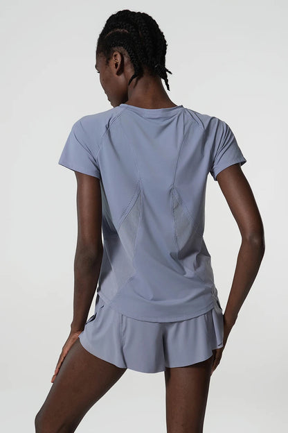 Women Summer Short Sportswear Solid Color Two Pieces Fitness Yoga Set Breathable Quick Dry Gym Suit Loose Workout Clothes