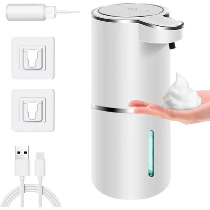 Automatic Touchless Foaming Soap Dispenser 380ml 4 Level Adjustable USB Rechargeable Electric Wall Mounted for Bathroom Kitchen