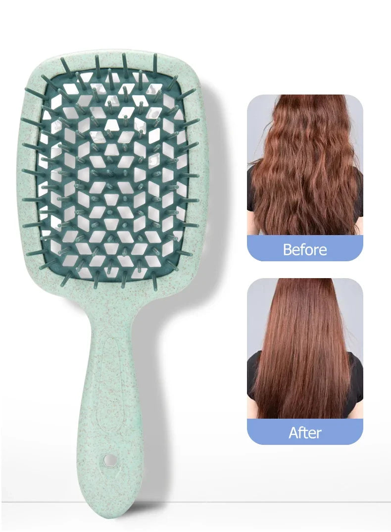 1pc Wide Teeth Air Cushion Combs Salon Scalp Massage Hair Brush Wheat Straw Environmental Protection Hair Brush DIY Styling Tool