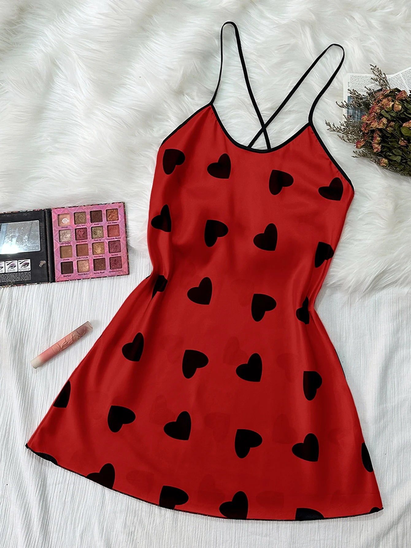 Summer new sexy printed round-neck halter dress for casual and comfortable women's pajamas