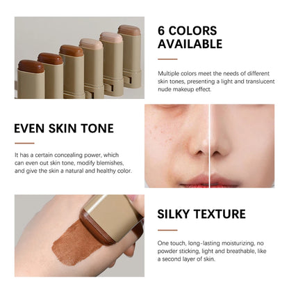 Stick Foundation Balm Serum Boosted Skin Tint Foundation Stick Smooth Plumper Hight Coverage Travel Bronze Foundation Stick Make