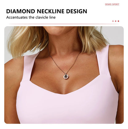 Hearuisavy Breathable Sports Bra Double Shoulder Straps Workout Top For Women Anti-sweat Fitness Top Push up Running Yoga Bra