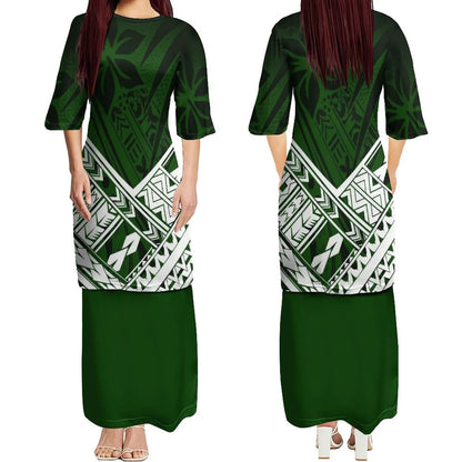 Custom New Polynesian Round Neck Samoan Puletasi Long Top And Skirt Two-Piece Plus Size Women'S Formal Occasion Dress