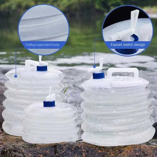 1 Outdoor Folding Bucket Car Kettle Car Shrink Portable Water Storage Tank Water Bag With Faucet Household Water Storage Bucket