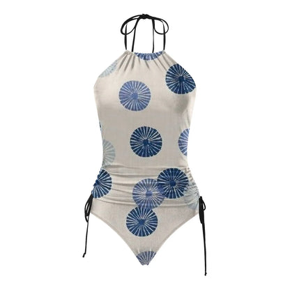 Women'S Fashionable Summer Print Sexy Lace Up Detachable Chest Pad Split Swimsuit Plus Size Swim For Women купальник женский