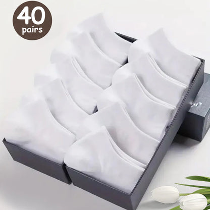 10/20/30/40/50 Pairs Of Breathable Deodorant Men's Low Cut Ankle Socks - Sweat W