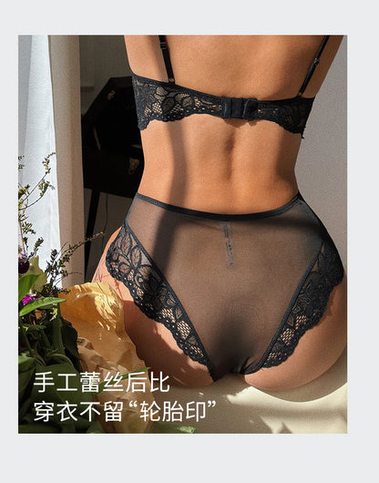 French Lace Bra Set with Soft Underwire Push Up for Small Bust Lightweight Comfort Anti Sagging Lingerie AU Sizes MOYISU-Sexy AB