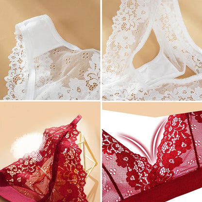 Sexy Lace Bra Sets Summer Women's Ultra-thin Lingerie Suit Brief Transparent No Wire Bra Breathable Intimate Underwear Exotic