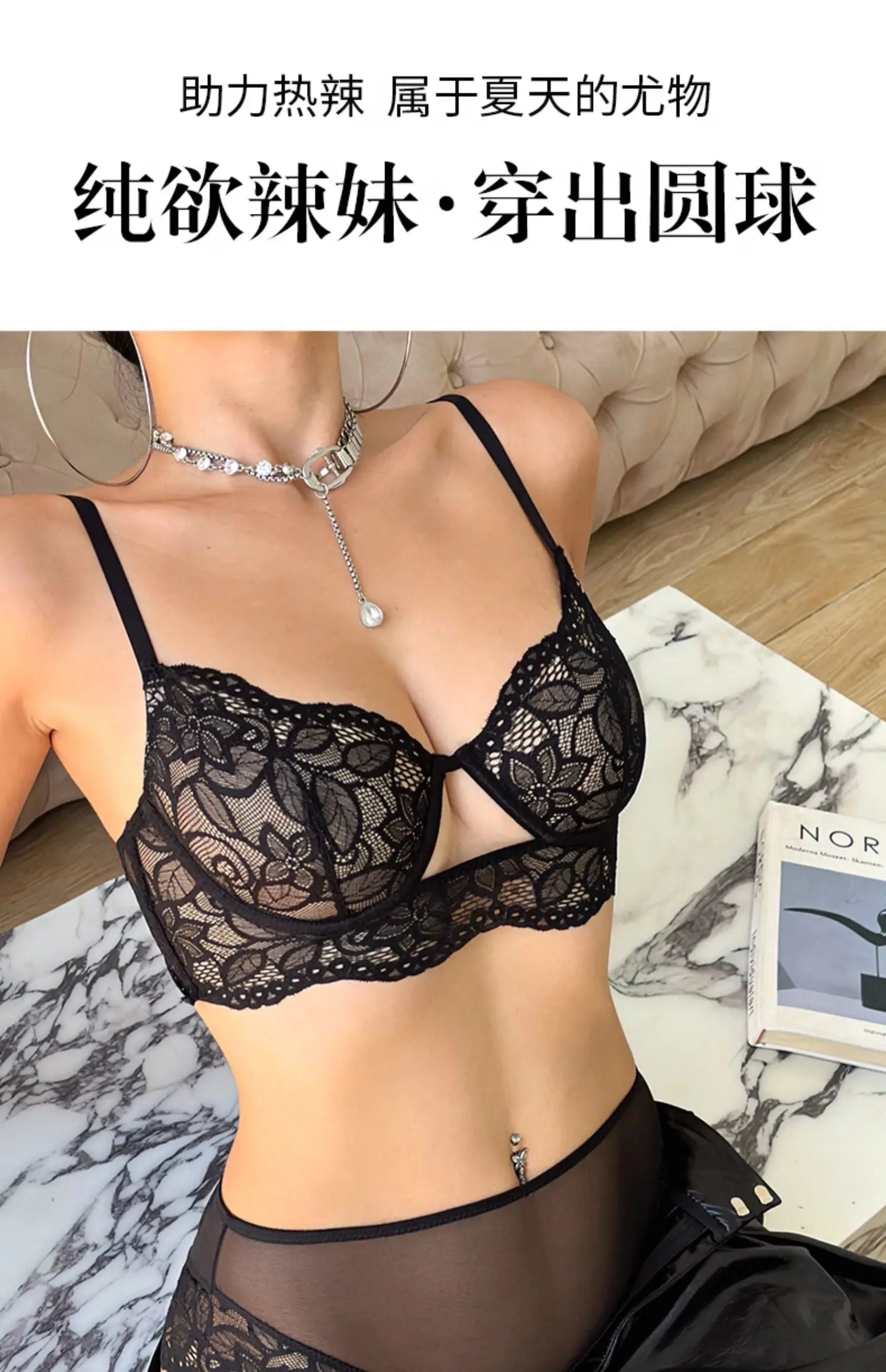 French Lace Bra Set with Soft Underwire Push Up for Small Bust Lightweight Comfort Anti Sagging Lingerie AU Sizes MOYISU-Sexy AB