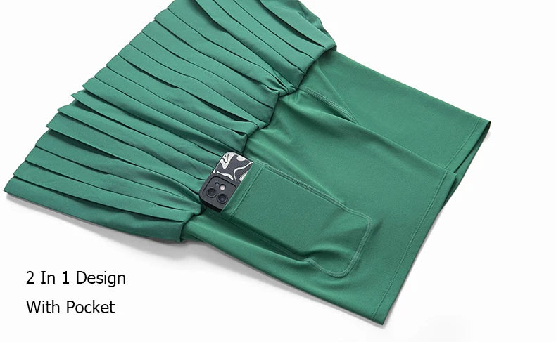 Women Short Sportswear Two Pieces Fitness Yoga Set High Waist Tennis Skirt Crop Top Gym Suit Female Breathable Sportswear