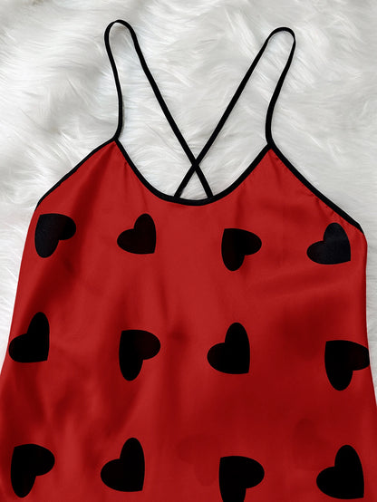 Summer new sexy printed round-neck halter dress for casual and comfortable women's pajamas