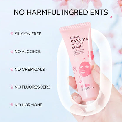 LAIKOU Sakura 24K Gold Peeling Face Mask Anti Wrinkle Whitening Acne Blackhead Removal Facial Tear Off Mask Skin Care Products