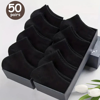 10/20/30/40/50 Pairs Of Breathable Deodorant Men's Low Cut Ankle Socks - Sweat W