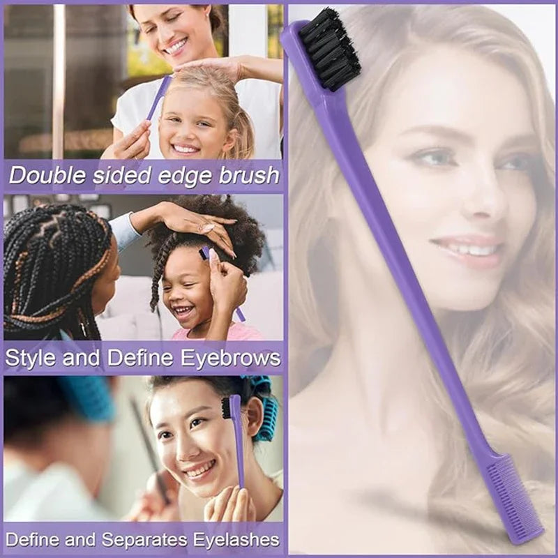 5pcs Set detangling hair brush wig brush set Hollow comb Purple Dual Edge Brush Styling Comb for Curly/Straight/Wet/Dry Tools