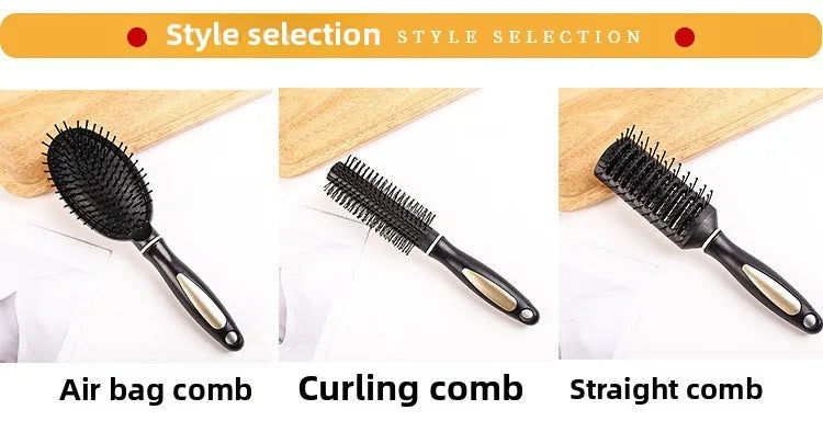 Black Air Bag Anti Static Comb Plastic Massage Anti Static Hair Brush Practical Care SPA Head Massager Household Curly Hair Comb
