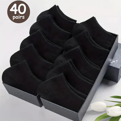 10/20/30/40/50 Pairs Of Breathable Deodorant Men's Low Cut Ankle Socks - Sweat W