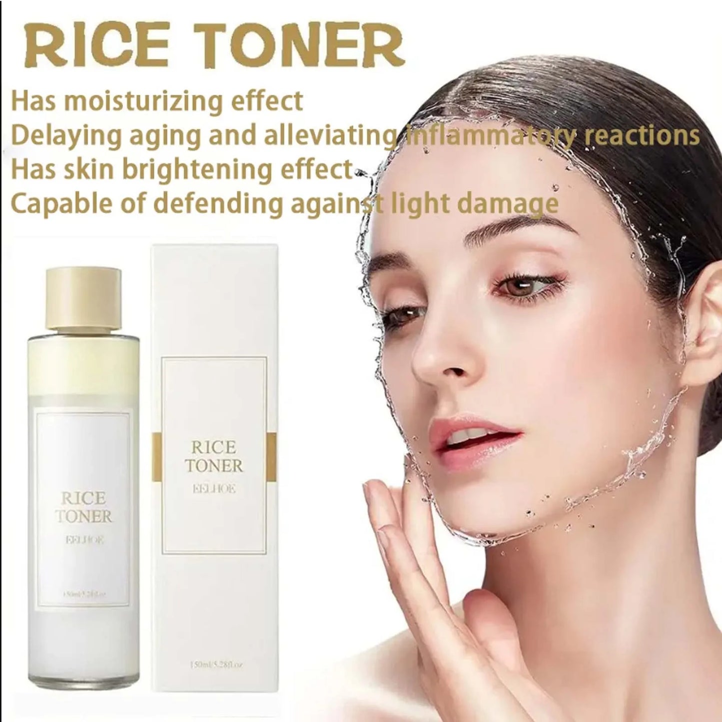150ml Rice Toner Moisturizing Firming Skin Soothing Repairing Skin Barrier Nicotinamide Brightening Rice Facial Toner Skin Care